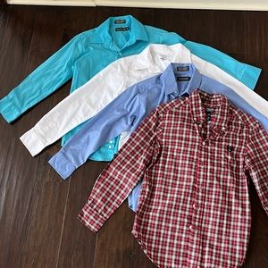 Boys button-down shirts - size 10-12.  Bundle of 4.  Various colors